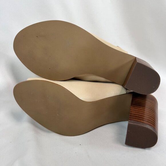2/$30 Steve Madden Nonstop Size 7B Open Toe Booties Leather Beige - Picture 7 of 7